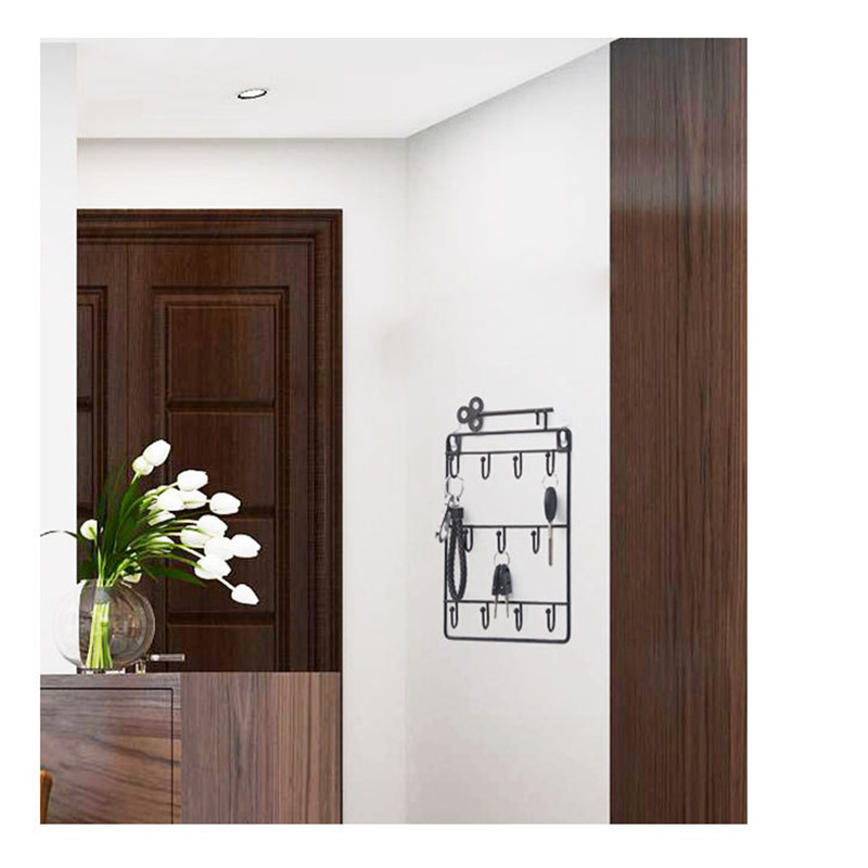 Seinale kinnitatav võtmehoidja nagi konksuga Entryway ehteriiuli jaoks. Ornamenditarvikud Riideraud ja hoiuruum
