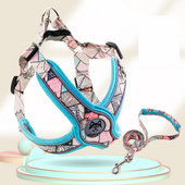 Suņu iejūga atstarojoša suņu vestes iejūga Regulējama elpojoša mājdzīvnieku iejūga pavadas virvju komplekts maziem lieliem suņiem treniņiem brīvā dabā