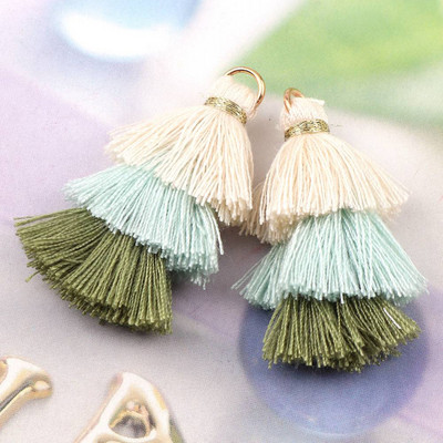 6 τμχ/παρτίδα Κρεμαστό με φούντα από βαμβακερό μετάξι 3 στρώσεων για κοσμήματα που κατασκευάζουν χειροτεχνίες DIY Σκουλαρίκια Μπρελόκ Ρούχα Αξεσουάρ ραπτικής