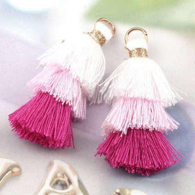 6 τμχ/παρτίδα Κρεμαστό με φούντα από βαμβακερό μετάξι 3 στρώσεων για κοσμήματα που κατασκευάζουν χειροτεχνίες DIY Σκουλαρίκια Μπρελόκ Ρούχα Αξεσουάρ ραπτικής