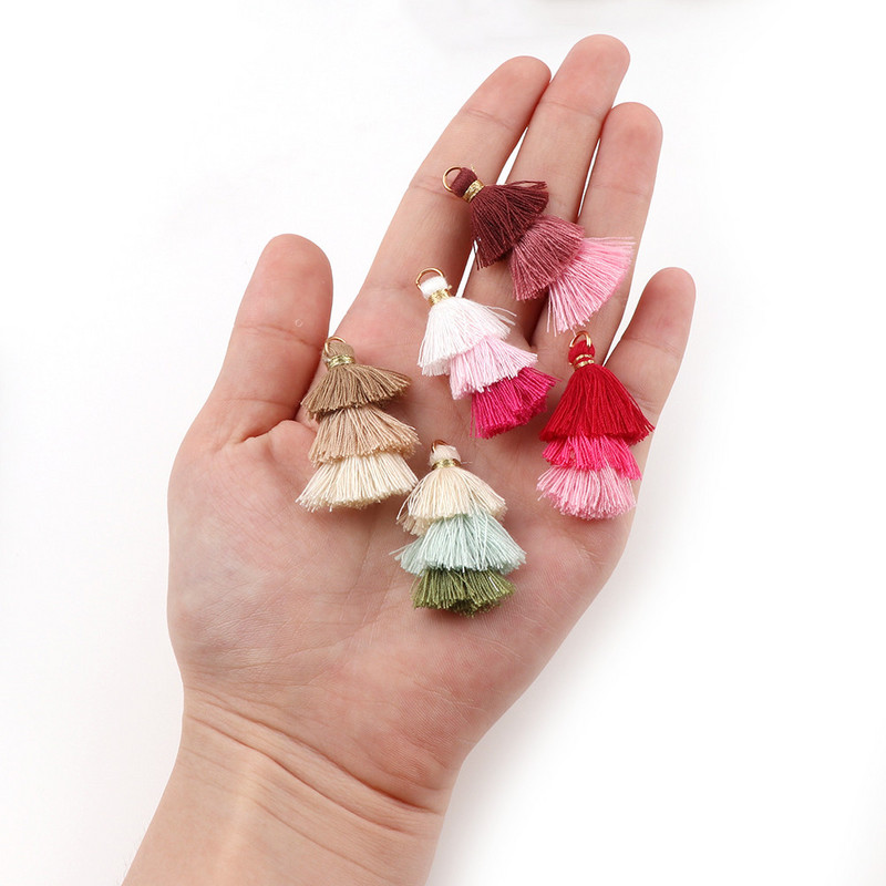 6 τμχ/παρτίδα Κρεμαστό με φούντα από βαμβακερό μετάξι 3 στρώσεων για κοσμήματα που κατασκευάζουν χειροτεχνίες DIY Σκουλαρίκια Μπρελόκ Ρούχα Αξεσουάρ ραπτικής