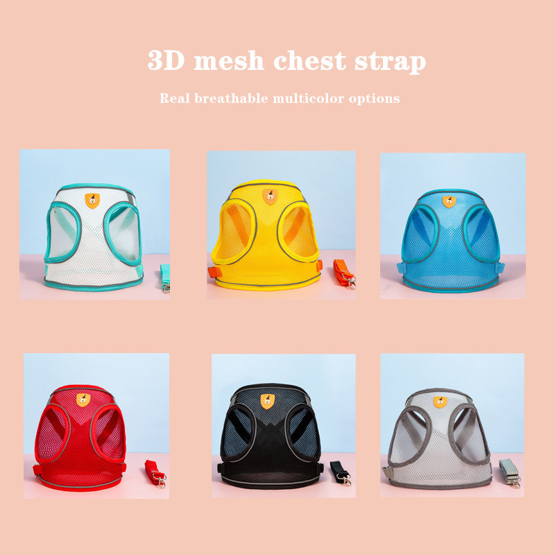 Novi reflektirajući sigurnosni pojasevi za kućne ljubimce Setovi prsnog pojasa za male srednje pse, mačke Modni prozračni pojasevi, prsluk, remen za prsa za štene