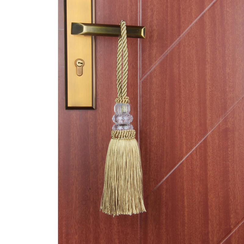 2db Kristálygyöngyök Bojt rojt akasztózsinór fonott kézműves bojt medál barkácskulcs bojt díszítő függöny szekrény lakberendezés