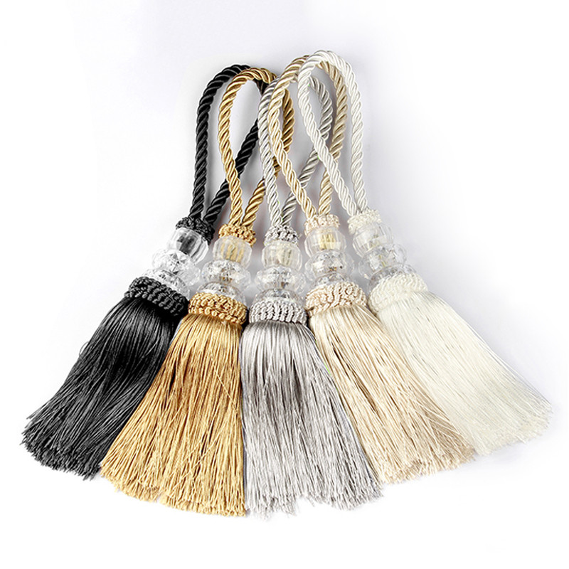 2db Kristálygyöngyök Bojt rojt akasztózsinór fonott kézműves bojt medál barkácskulcs bojt díszítő függöny szekrény lakberendezés