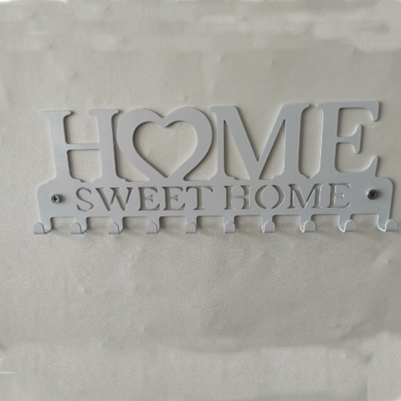 Baltas namų raktų laikiklis prie sienos, saldus namų dekoravimas