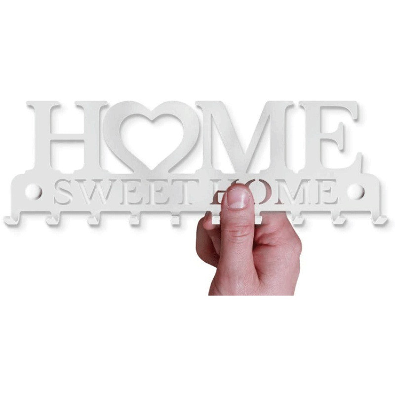 Baltas namų raktų laikiklis prie sienos, saldus namų dekoravimas