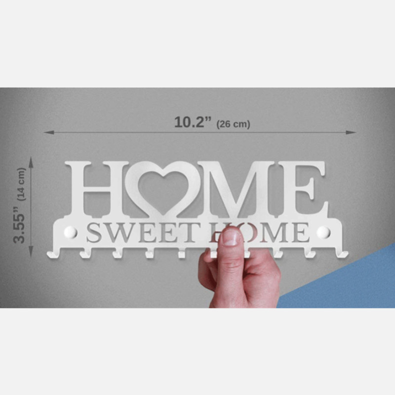 Baltas namų raktų laikiklis prie sienos, saldus namų dekoravimas