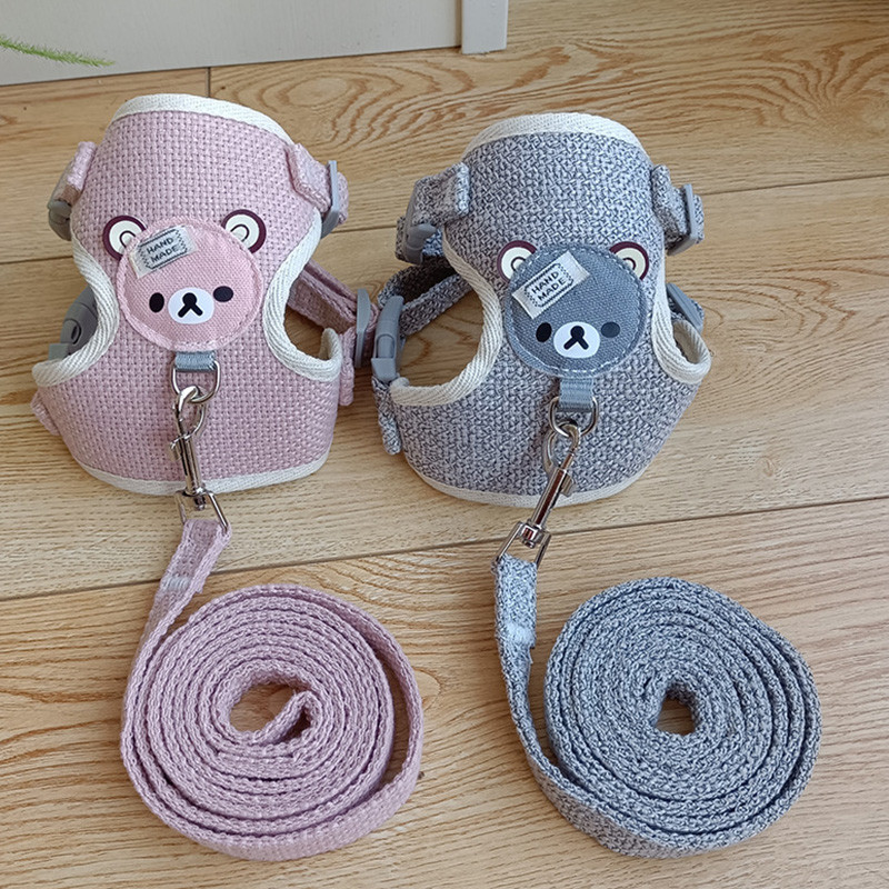 Mājdzīvnieku siksnas un siksnas komplekts Regulējami Suņi Kaķu Siksnas Elpojošas kucēnu Siksnas Čivavas Suņu Apmācības Piederumi