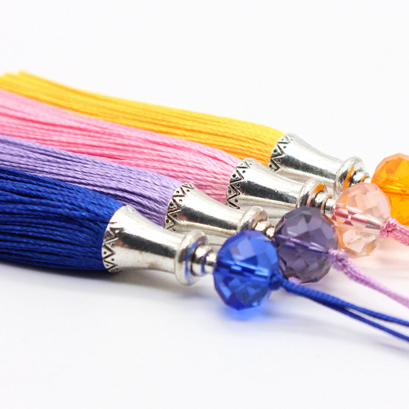 2 τμχ/Συσκευασία όμορφη κρυστάλλινη φούντα 80 χιλιοστών αξεσουάρ διακόσμησης κοσμημάτων ενδύματα diy κρεμαστό μενταγιόν βεντιλατέρ μικρή κρεμαστή φούντα αυτιού