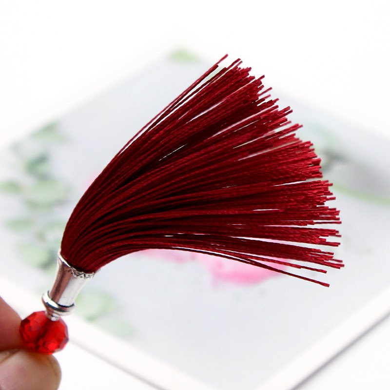 2 τμχ/Συσκευασία όμορφη κρυστάλλινη φούντα 80 χιλιοστών αξεσουάρ διακόσμησης κοσμημάτων ενδύματα diy κρεμαστό μενταγιόν βεντιλατέρ μικρή κρεμαστή φούντα αυτιού