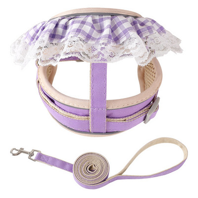 Divat kisállat kutya hám póráz készlet aranyos nyomat kölyök mellény Állítható macska hám puha lélegző cica nyakörv Chihuahua kellékek