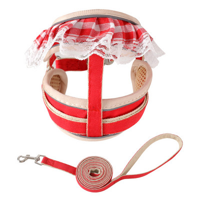 Divat kisállat kutya hám póráz készlet aranyos nyomat kölyök mellény Állítható macska hám puha lélegző cica nyakörv Chihuahua kellékek