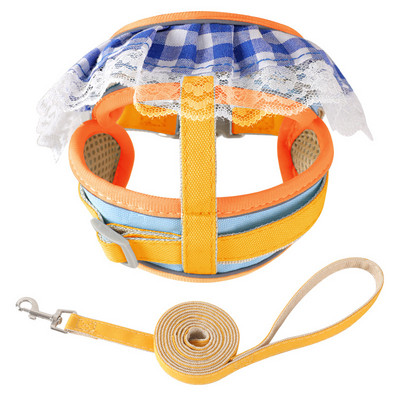 Divat kisállat kutya hám póráz készlet aranyos nyomat kölyök mellény Állítható macska hám puha lélegző cica nyakörv Chihuahua kellékek