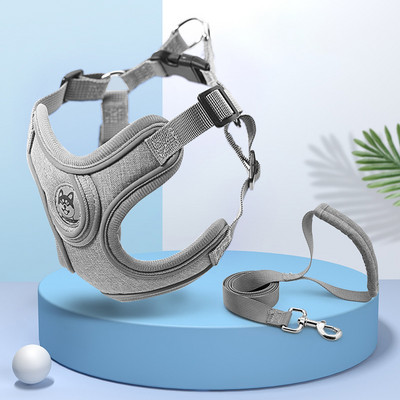 Vestă reflectorizantă pentru câini de talie mică, mijlocie, ham de lux pentru pisici, vestă moale pentru cățeluș, frânghie de plimbare în aer liber pentru chihuahua