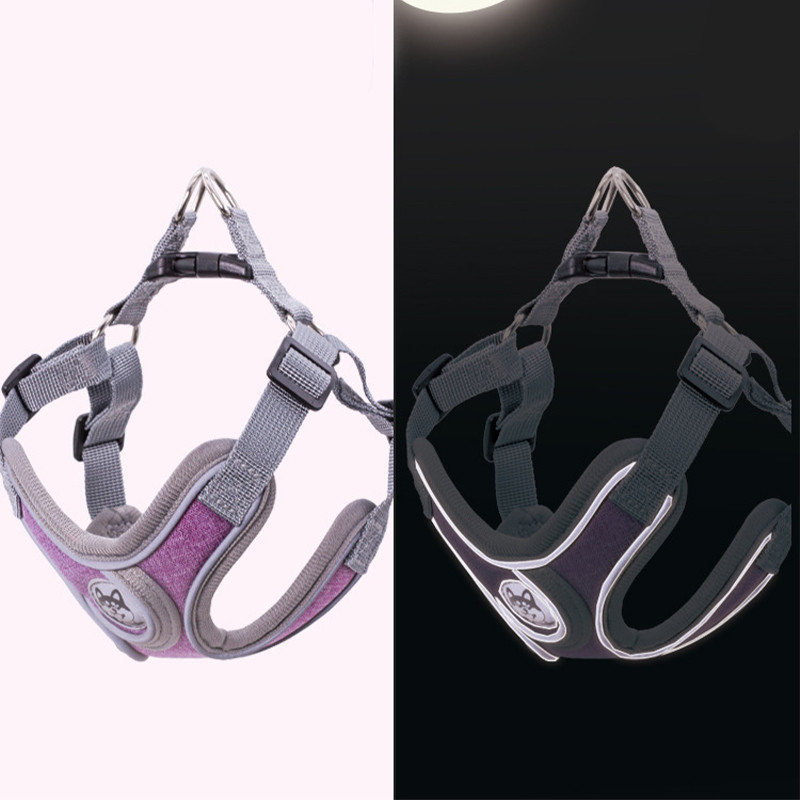 Vestă reflectorizantă pentru câini de talie mică, mijlocie, ham de lux pentru pisici, vestă moale pentru cățeluș, frânghie de plimbare în aer liber pentru chihuahua