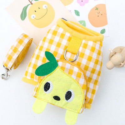 Harnaș pentru câini de modă, ham ajustabil pentru cățeluș, cu lesă, cu imprimeu de fructe, pentru animale de companie, guler drăguț pentru pisici, accesorii pentru câini chihuahua