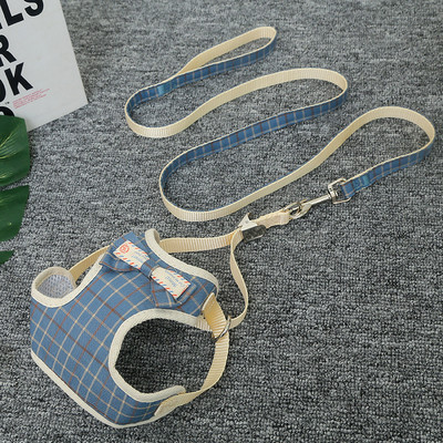 Mājdzīvnieku suņu rūtainu zirglietu veste modes mīksta kaķa krūškurvja siksna jauks priekšgala kucēna zirglietas suns āra pastaigu virve Čivava mājdzīvnieku piederumi