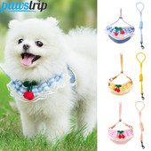 Suņu iejūga un pavadas komplekts Jauka suņa krūšu siksna maziem suņiem Regulējama kucēnu iejūga siksna Chihuahua Yorkie ķēdes suņu piederumi