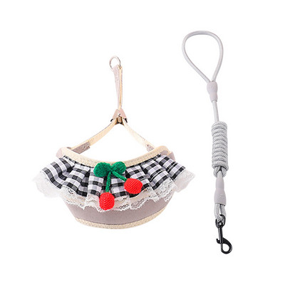 Suņu iejūga un pavadas komplekts Jauka suņa krūšu siksna maziem suņiem Regulējama kucēnu iejūga siksna Chihuahua Yorkie ķēdes suņu piederumi