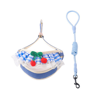 Suņu iejūga un pavadas komplekts Jauka suņa krūšu siksna maziem suņiem Regulējama kucēnu iejūga siksna Chihuahua Yorkie ķēdes suņu piederumi