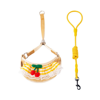 Suņu iejūga un pavadas komplekts Jauka suņa krūšu siksna maziem suņiem Regulējama kucēnu iejūga siksna Chihuahua Yorkie ķēdes suņu piederumi