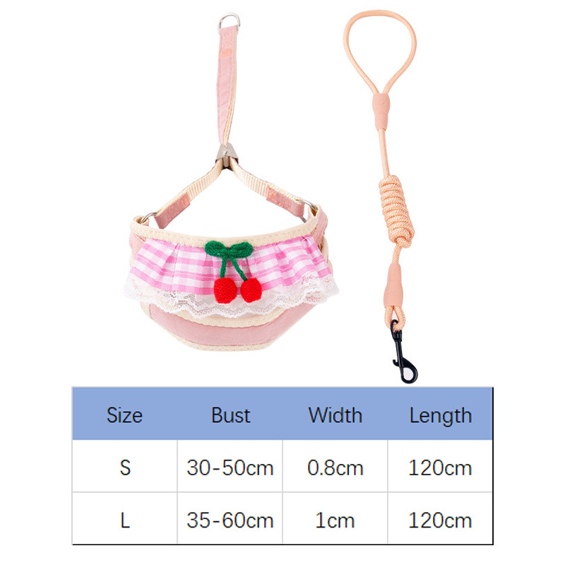 Suņu iejūga un pavadas komplekts Jauka suņa krūšu siksna maziem suņiem Regulējama kucēnu iejūga siksna Chihuahua Yorkie ķēdes suņu piederumi