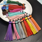 WFFNNKC 6 buc. pandantive cu ciucuri din piele artificială multicoloră, bijuterii pentru articole de îmbrăcăminte, artizanat, cu franjuri, geantă pentru telefon, lanț cheie, accesorii de decor