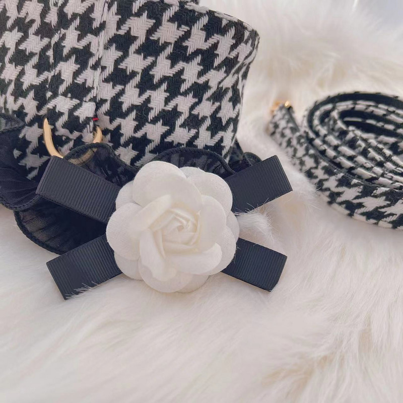 Ρούχα κατοικίδιων σκύλων για γάτες από καρό γιλέκο έλξης ρούχων Teddy Bichon Προμήθειες για κατοικίδια