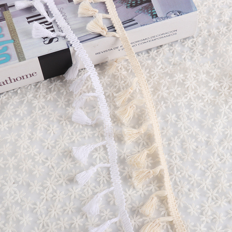 5 yard 4,0 cm pamut rojtos csipke minőségi bojt díszítő színes szalag ruha varrás kiegészítő függöny dekoratív