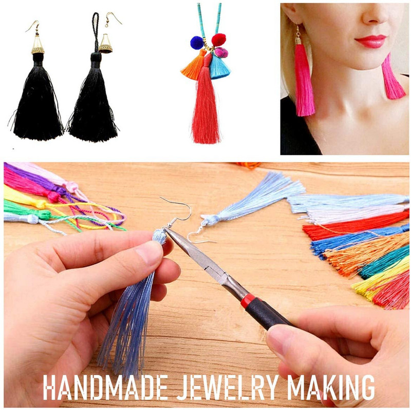 32 buc. Semn de carte cu ciucuri de mătase Perie cu franjuri pentru bricolaj, breloc, cârlige pentru cercei, pandantiv, bijuterii, accesorii, accesorii