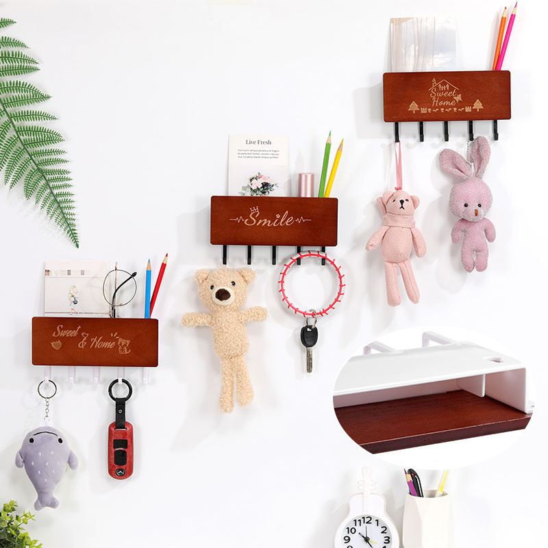 Cârlige de depozitare cu gravat vintage negru Suport cheie Umeraș Organizatori de cameră Depozitare Accesorii pentru casă Raft de perete Decor acasă