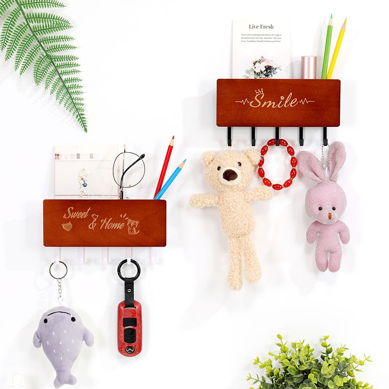 Cârlige de depozitare cu gravat vintage negru Suport cheie Umeraș Organizatori de cameră Depozitare Accesorii pentru casă Raft de perete Decor acasă