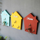 Χαριτωμένο μικρό σπίτι Κρεμάστρα για κλειδί στον τοίχο Κρεμαστά γάντζοι Βεράντα σπιτιού Διακόσμηση σπιτιού Αξεσουάρ Πολυλειτουργικός γάντζος παλτό Ράφια