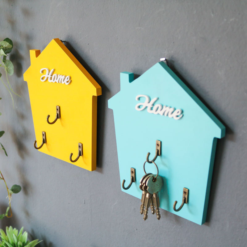 Χαριτωμένο μικρό σπίτι Κρεμάστρα για κλειδί στον τοίχο Κρεμαστά γάντζοι Βεράντα σπιτιού Διακόσμηση σπιτιού Αξεσουάρ Πολυλειτουργικός γάντζος παλτό Ράφια