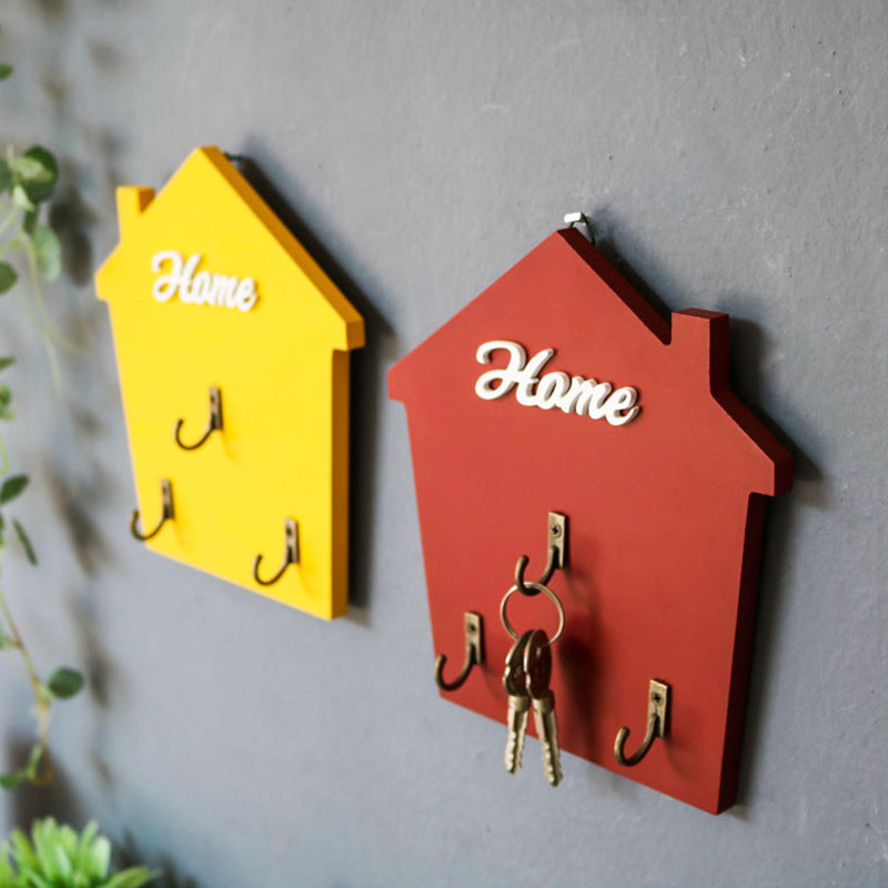 Χαριτωμένο μικρό σπίτι Κρεμάστρα για κλειδί στον τοίχο Κρεμαστά γάντζοι Βεράντα σπιτιού Διακόσμηση σπιτιού Αξεσουάρ Πολυλειτουργικός γάντζος παλτό Ράφια