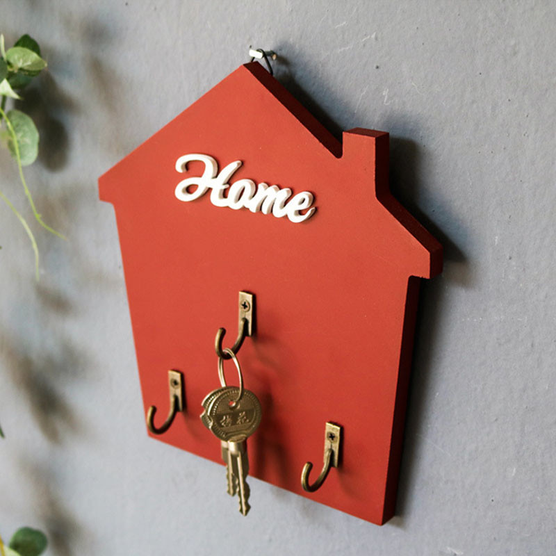 Χαριτωμένο μικρό σπίτι Κρεμάστρα για κλειδί στον τοίχο Κρεμαστά γάντζοι Βεράντα σπιτιού Διακόσμηση σπιτιού Αξεσουάρ Πολυλειτουργικός γάντζος παλτό Ράφια