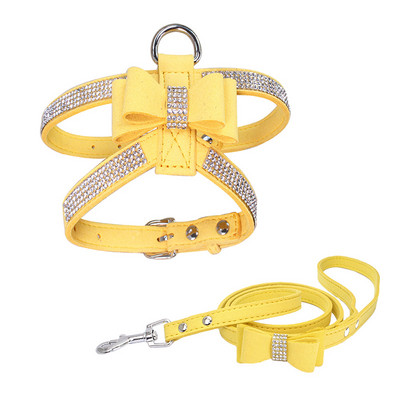 Нагръдник за домашни любимци и каишка Регулируема каишка за гърди Rhinestone Bling Crystal Куче Котка Нагръдник Коте Кученце Разходка на открито Стоки за домашни любимци