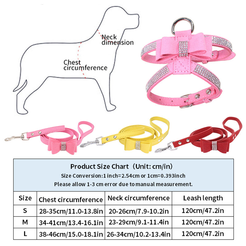 Нагръдник за домашни любимци и каишка Регулируема каишка за гърди Rhinestone Bling Crystal Куче Котка Нагръдник Коте Кученце Разходка на открито Стоки за домашни любимци