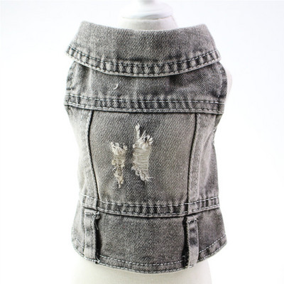Animal de companie Câine Blugi Jachetă Denim Paltoane Orificii Design Pisică Cățeluș Vest Îmbrăcăminte de primăvară/vară 3 culori