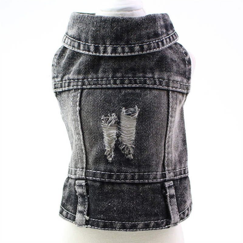 Animal de companie Câine Blugi Jachetă Denim Paltoane Orificii Design Pisică Cățeluș Vest Îmbrăcăminte de primăvară/vară 3 culori