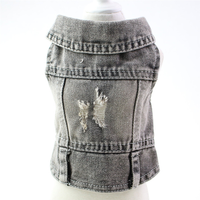 Animal de companie Câine Blugi Jachetă Denim Paltoane Orificii Design Pisică Cățeluș Vest Îmbrăcăminte de primăvară/vară 3 culori