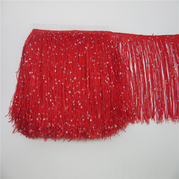 YY-tesco 1 Yard 20cm Long Polyester Sequins Tassel Fringe Lace Trim Κορδέλα Ράψτε Latin φόρεμα Stage κουρτίνας ενδυμάτων