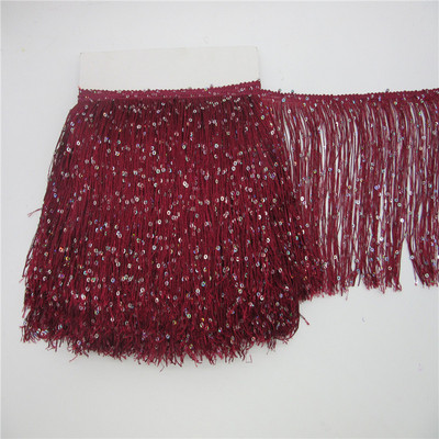 YY-tesco 1 Yard 20cm hosszú poliészter flitterek bojt rojt csipke díszítő szalag varrni latin ruha színpadi ruházati függöny kiegészítők