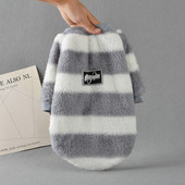 Svītru raksta mājdzīvnieku drēbes kaķiem Čivavas apģērbi mini suņiem Džemperis kaķiem Ziemas kucēnu džempera apģērbs maziem suņiem