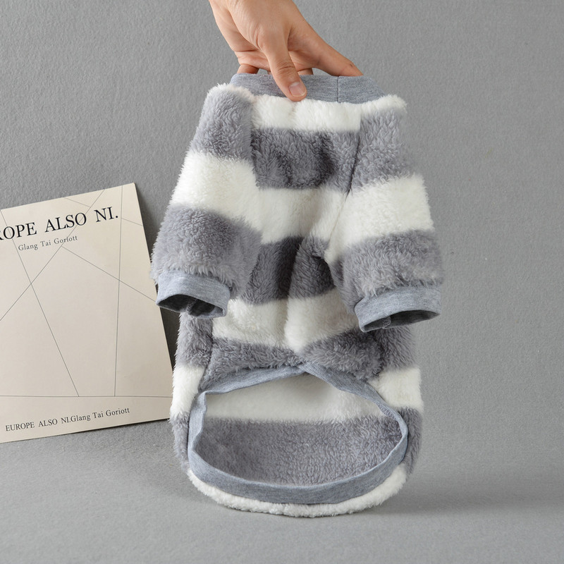 Svītru raksta mājdzīvnieku drēbes kaķiem Čivavas apģērbi mini suņiem Džemperis kaķiem Ziemas kucēnu džempera apģērbs maziem suņiem