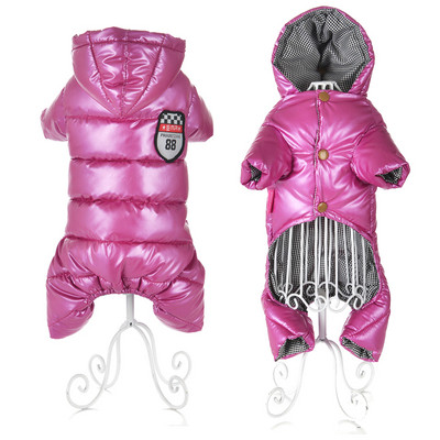 Apģērbi maziem suņiem Ziemas silti kucēnu mājdzīvnieku suņu mēteļi ūdensizturīgi ar kapuci suņu jaka kombinezoni Chihuahua Yorkie apģērbi kombinezoni