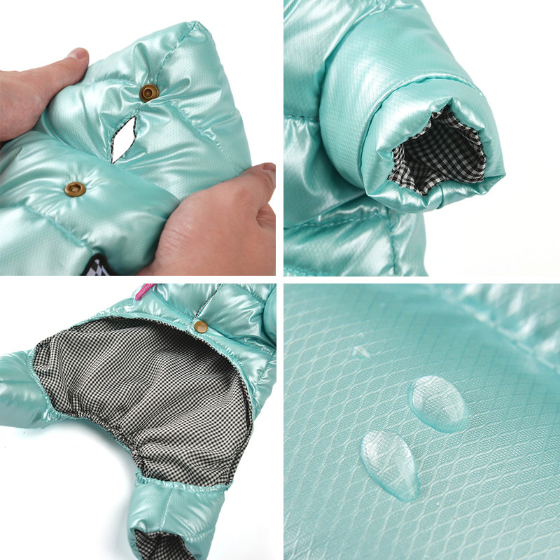 Apģērbi maziem suņiem Ziemas silti kucēnu mājdzīvnieku suņu mēteļi ūdensizturīgi ar kapuci suņu jaka kombinezoni Chihuahua Yorkie apģērbi kombinezoni