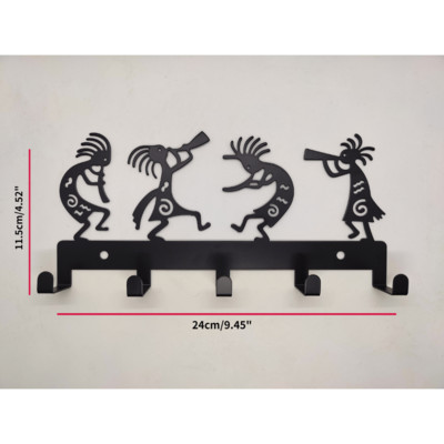 Vintage mustast metallist võtmehoidja Armas toakaunistusega seinariip Rippuvate mantlite jaoks Mütsid Käterätid Võtmed Seinakonks Mantlihoidjahoidjad Konksud