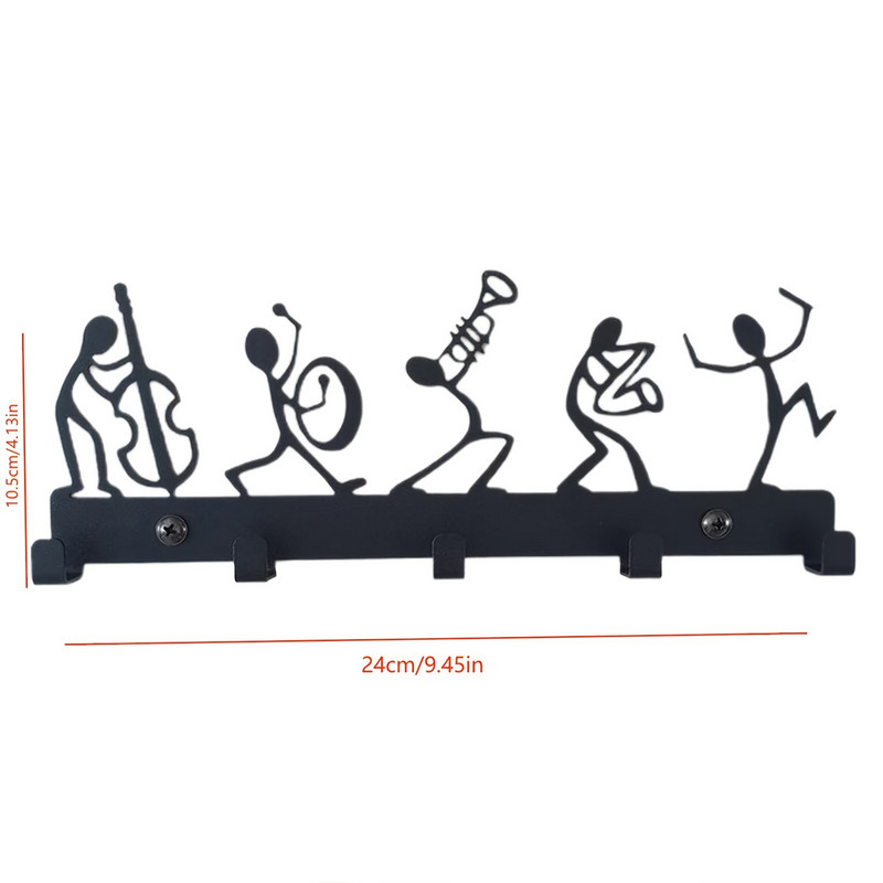 Vintage mustast metallist võtmehoidja Armas toakaunistusega seinariip Rippuvate mantlite jaoks Mütsid Käterätid Võtmed Seinakonks Mantlihoidjahoidjad Konksud