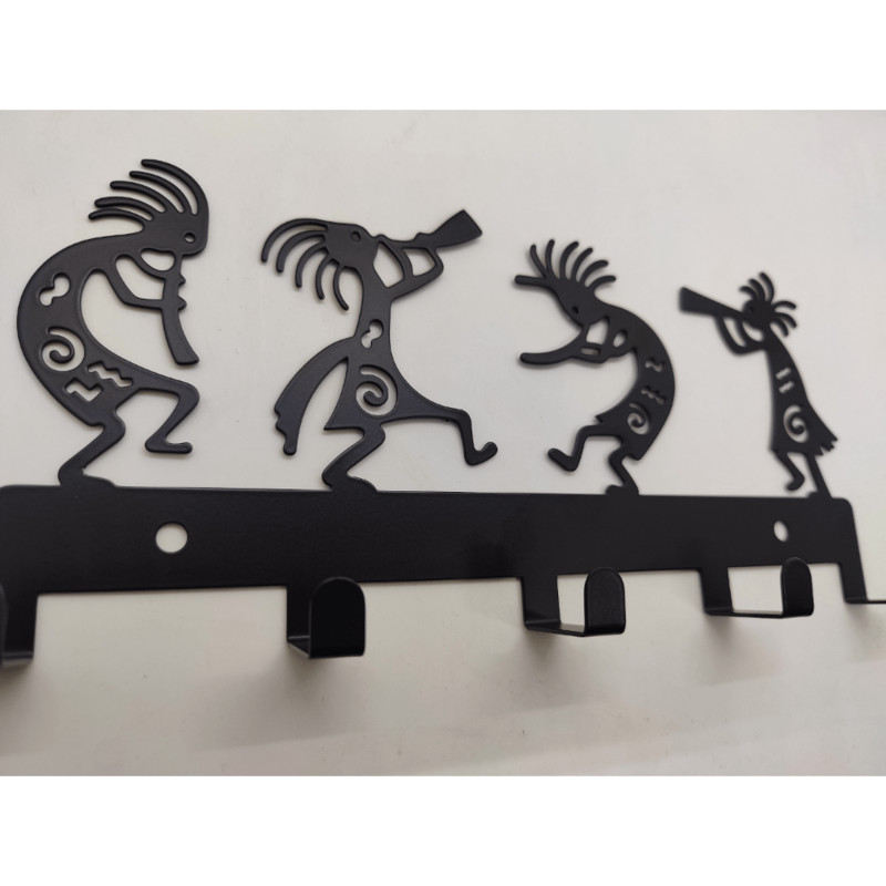 Vintage mustast metallist võtmehoidja Armas toakaunistusega seinariip Rippuvate mantlite jaoks Mütsid Käterätid Võtmed Seinakonks Mantlihoidjahoidjad Konksud